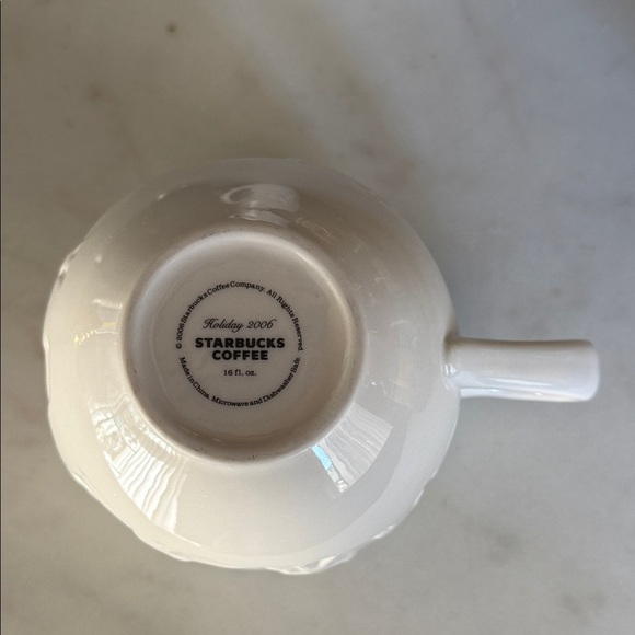 Pair of Starbucks Holiday 2006 Mugs with Christmas Design - Picture 3 of 6